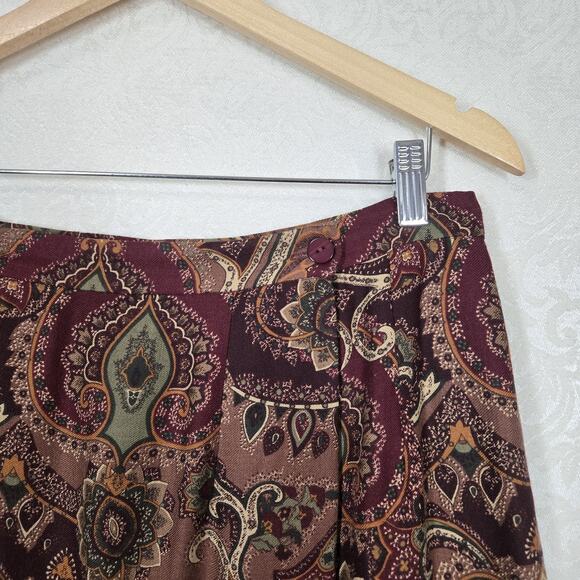 VTG Talbots Paisley Floral Midi Wrap Skirt sz L* Dark Academia Moody - Picture 5 of 14